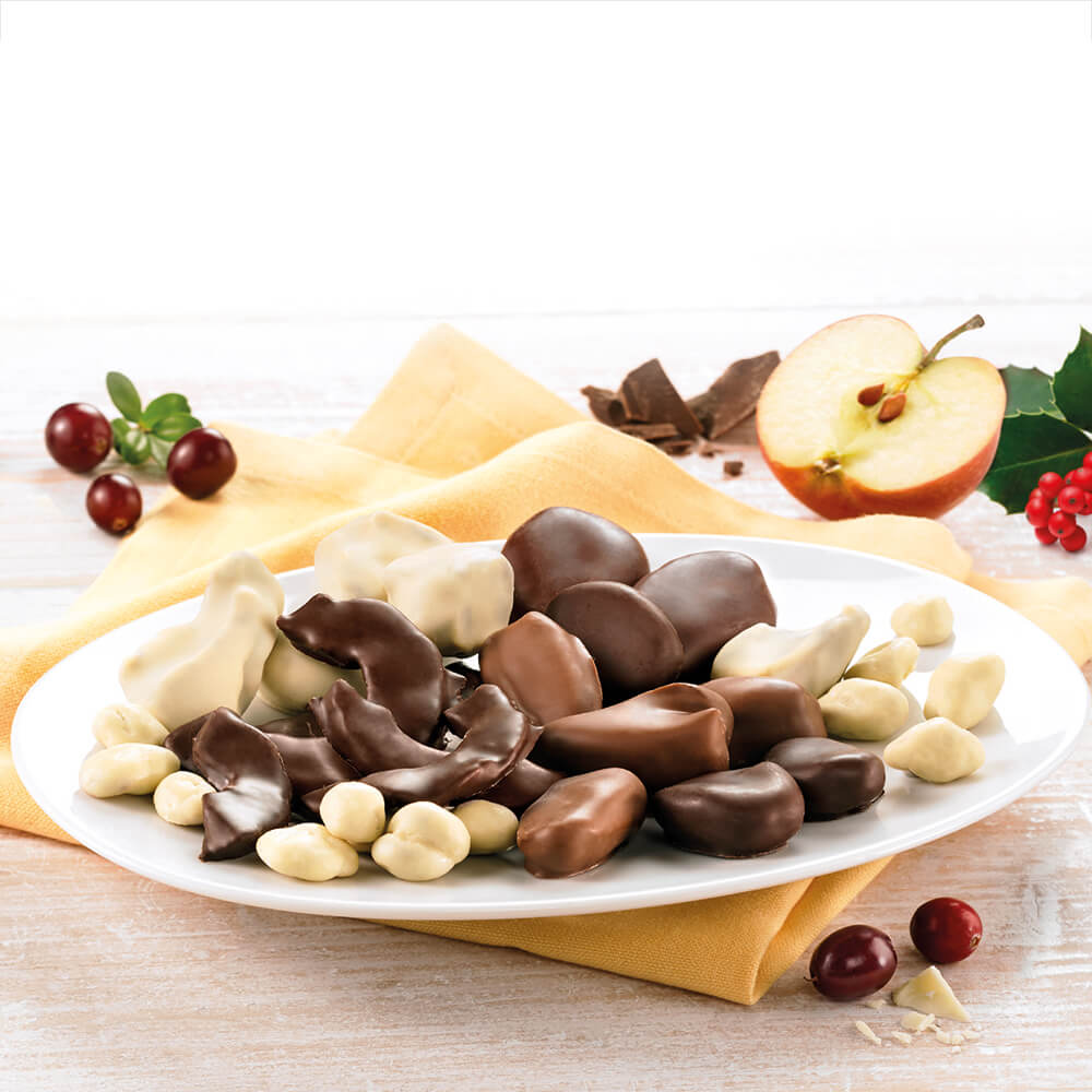 Bio Trockenfrucht-Leckerbissen in Schokolade, 3 x 200 g