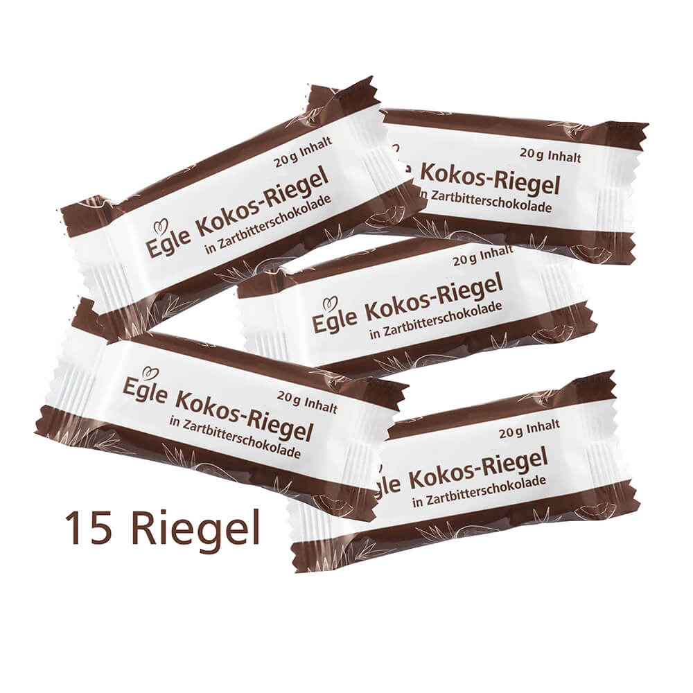 Bio Kokos-Riegel in Zartbitterschokolade 15 x 20 g